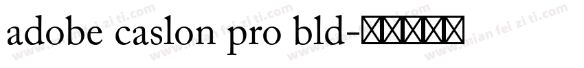 adobe caslon pro bld字体转换